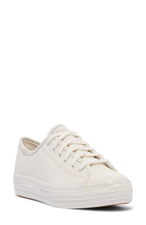 Shop Keds ® Triple Kick Platform Sneaker In White Leather