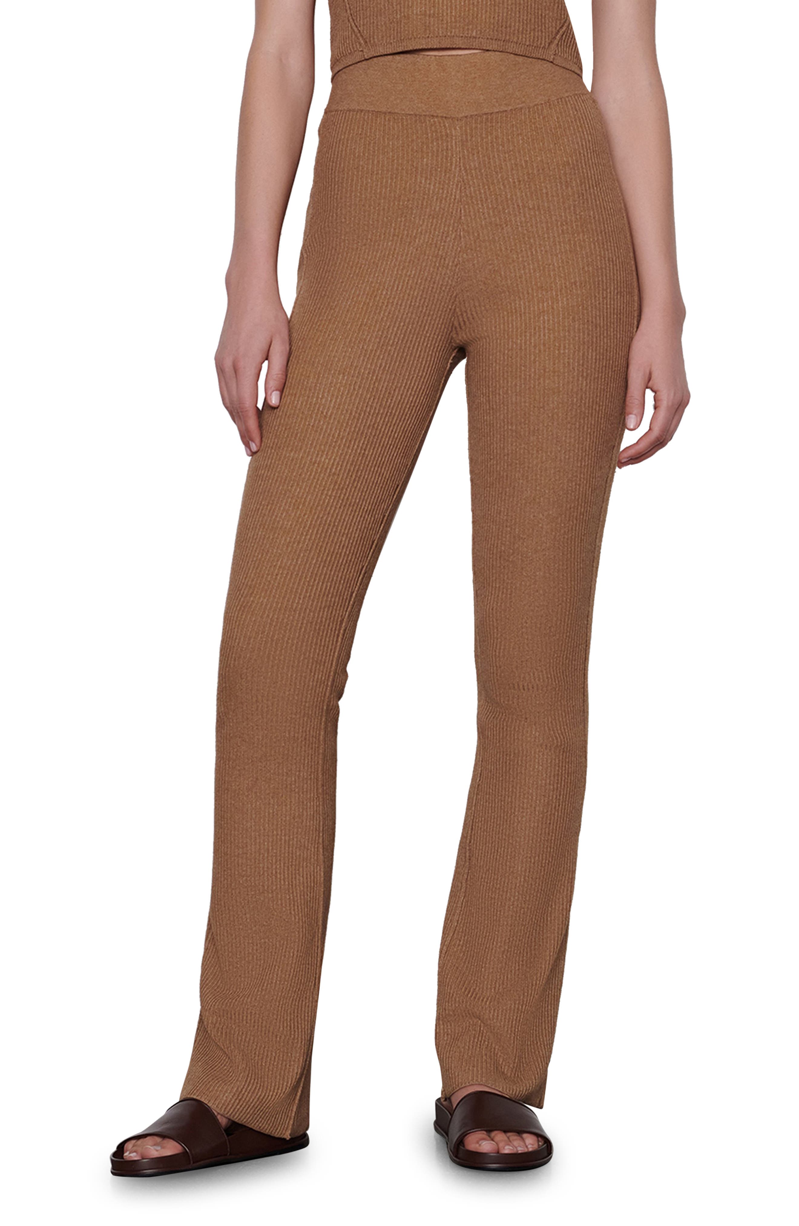 FRAME Rib Cotton Blend Flare Pants 