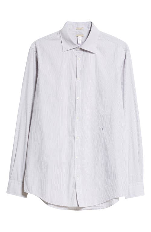 Shop Massimo Alba Genova Stripe Button-up Shirt In Ebanoq