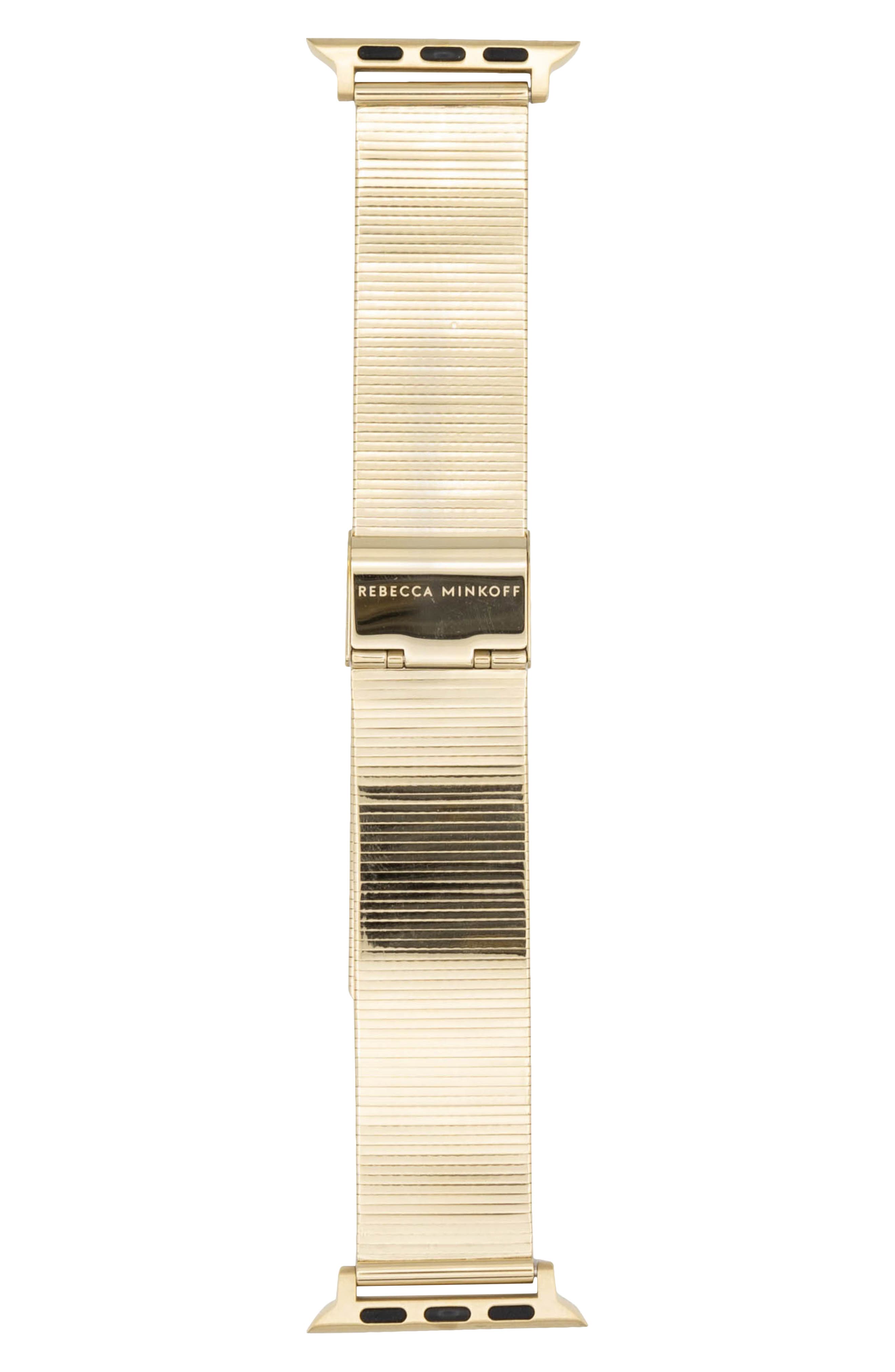 Rebecca Minkoff Mesh Apple Watch(R) Band, 20mm in Gold at Nordstrom