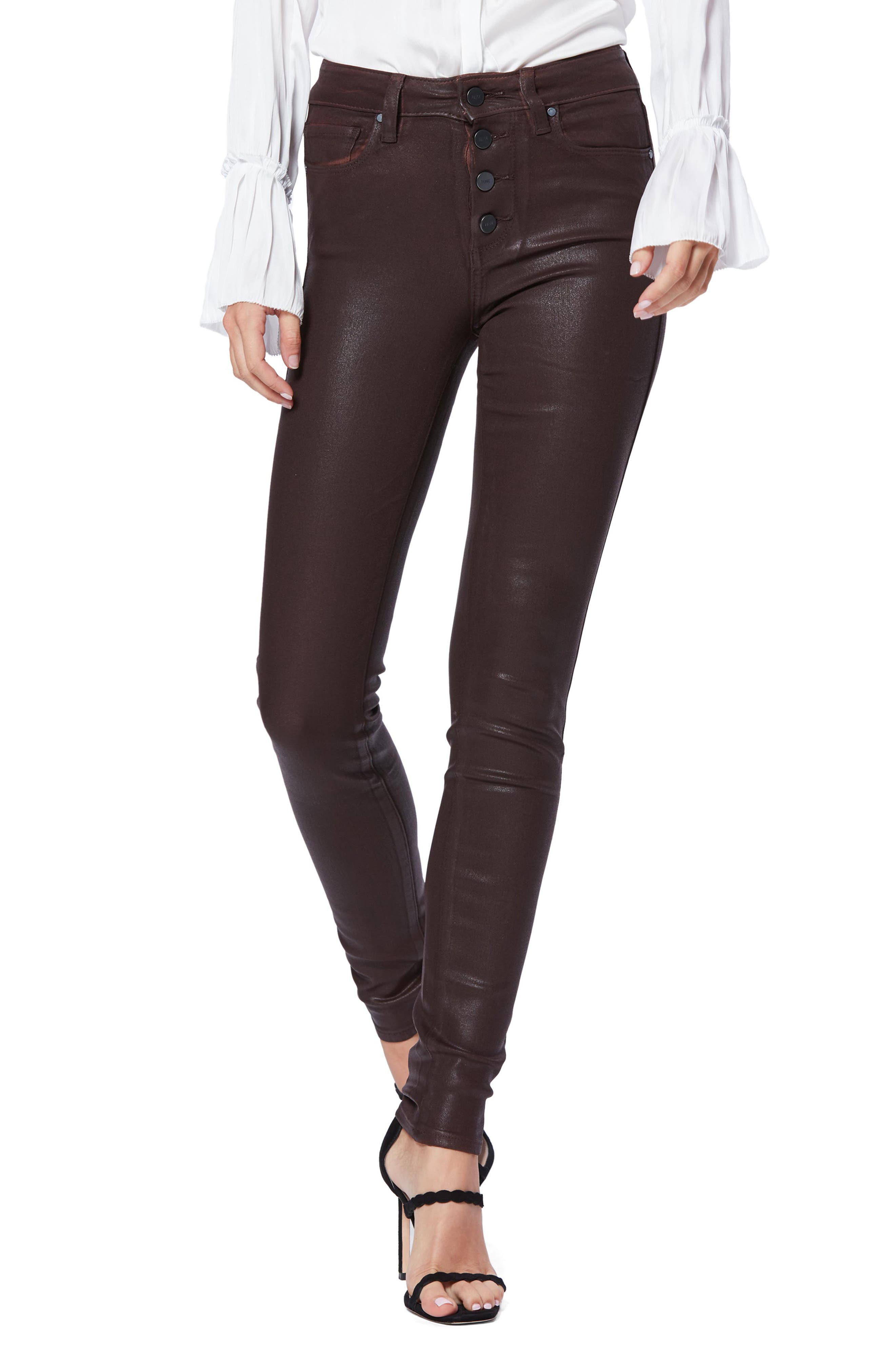 paige hoxton coated skinny jeans