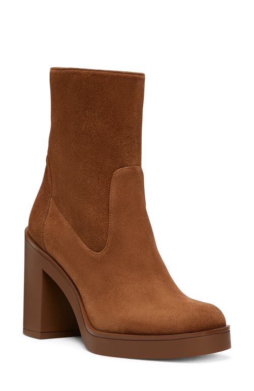 Shop Stuart Weitzman Bethenny 80 Zip Bootie In Coffee Tonal