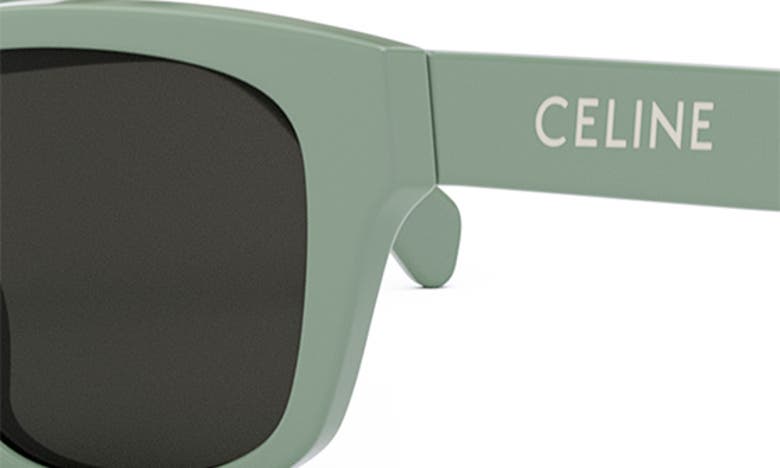 Shop Celine Monochroms 55mm Square Sunglasses In Light Green / Smoke