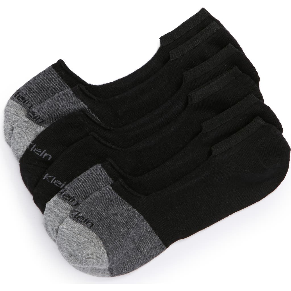 Calvin Klein 3-pack No-show Socks In Black/charcoal Heather