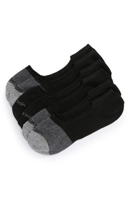 Shop Calvin Klein 3-pack No-show Socks In Black/charcoal Heather