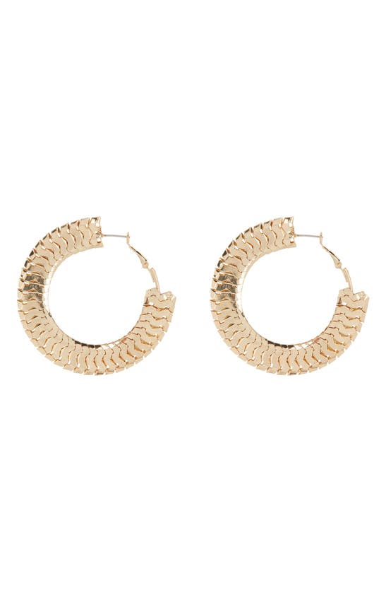 Melrose And Market Textured Statement Hoop Earrings In Gold