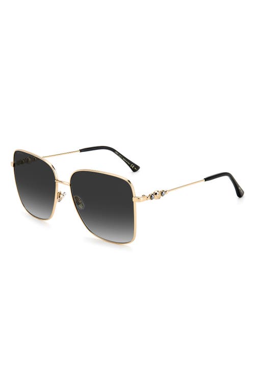 Shop Jimmy Choo Hesters 59mm Gradient Square Sunglasses In Black Gold/grey Shaded