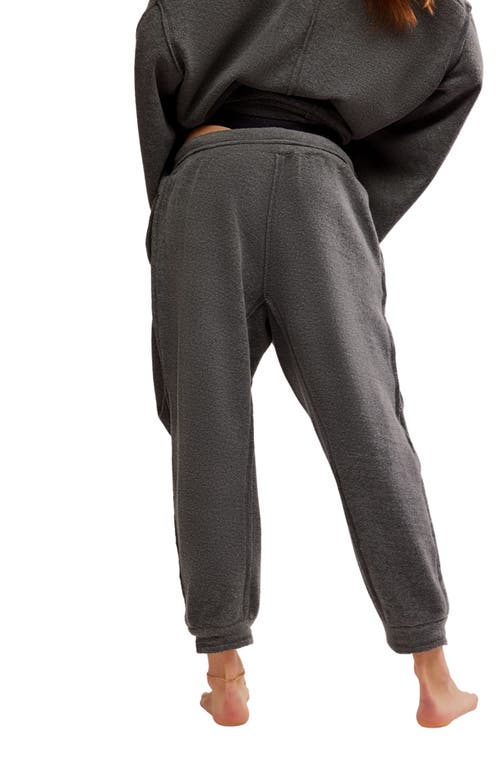 Free People Day Off Fleece Joggers In Dark Denim In Washed Black