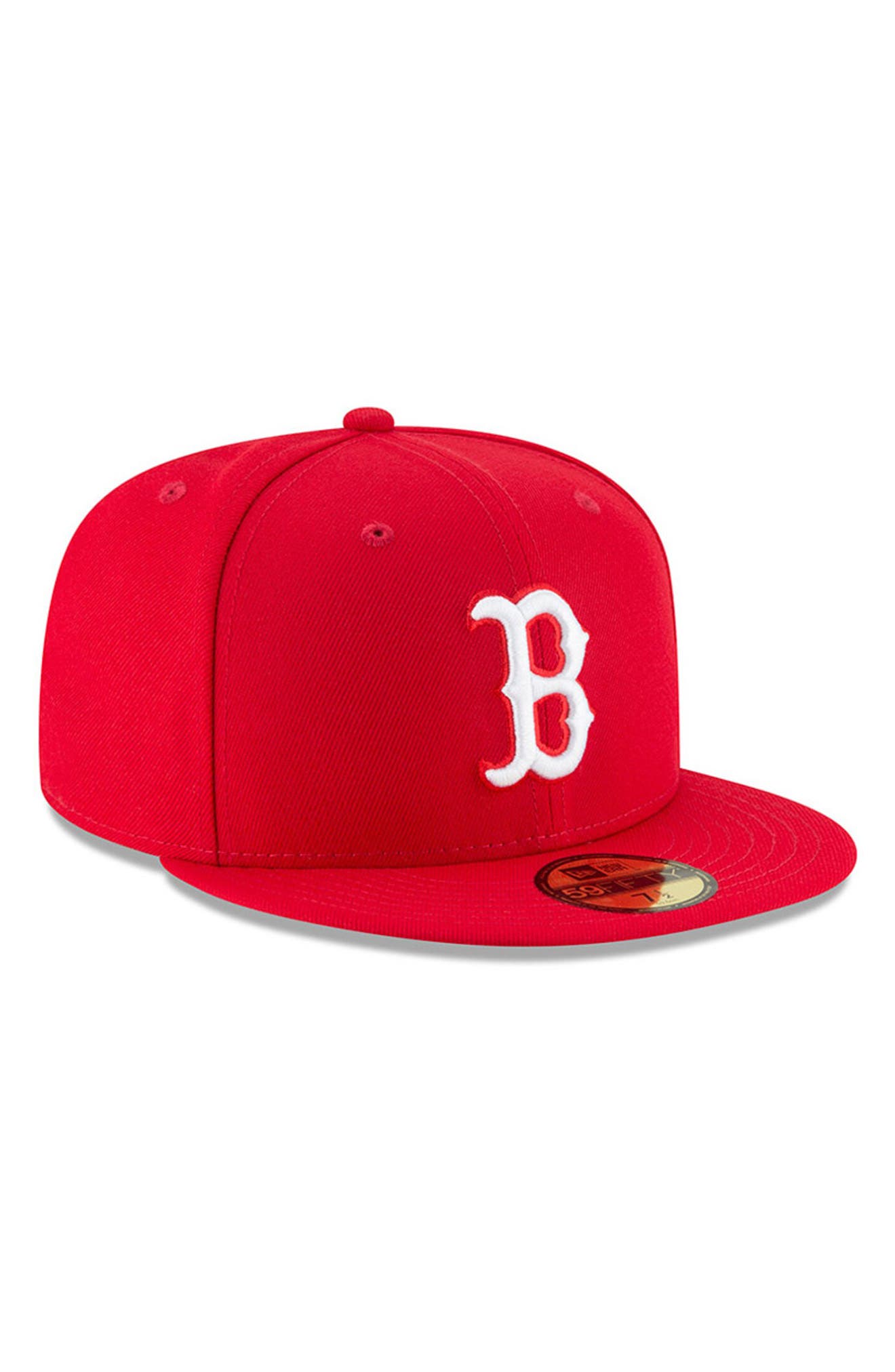 red boston fitted hat