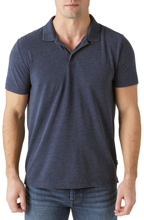 Lucky Brand Venice Burnout Piqué Polo In Federal Blue