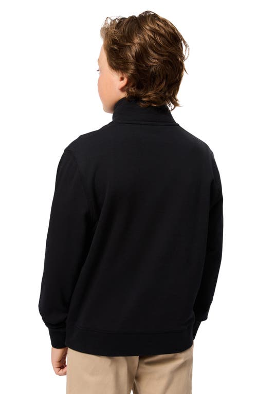 Shop Psycho Bunny Kid's Dayton Half Zip Cotton Sweatshirt In Black