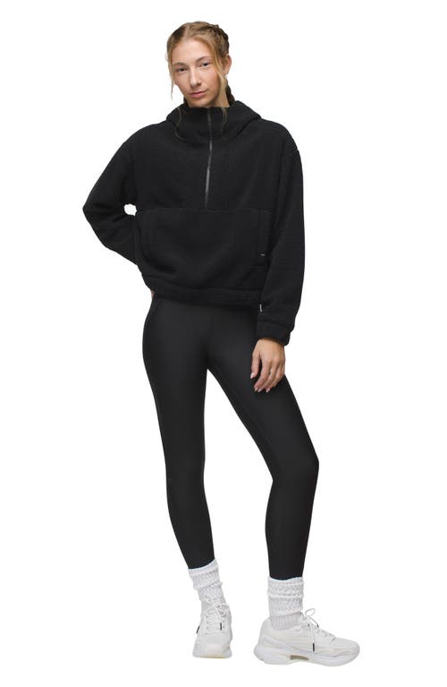 Shop Prana Flurry Fleece Quarter Zip Hoodie In Black