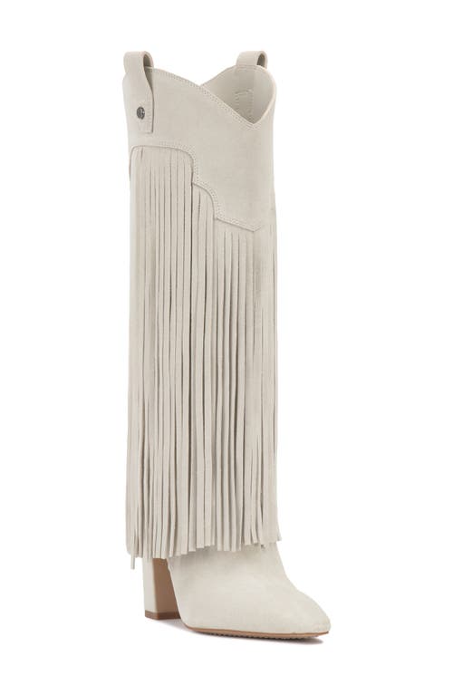 Vince Camuto Shela Fringe Western Boot In Bone
