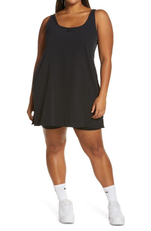 Nike Bliss Lux Tank Romper Dress in Black/Clear