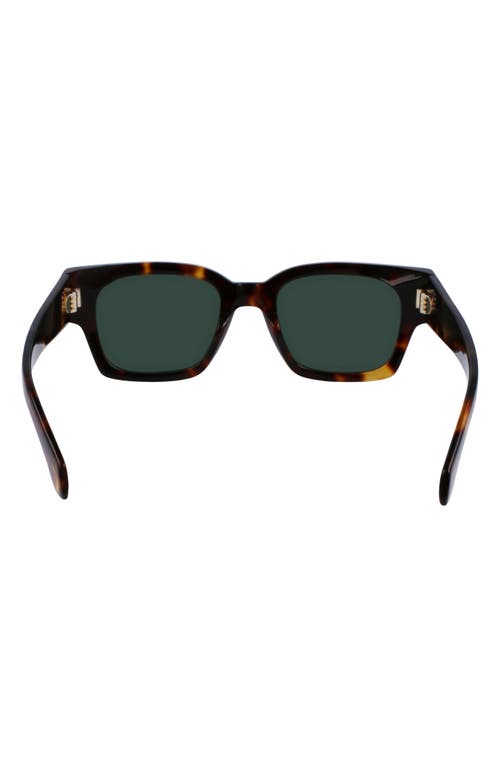 Shop Ferragamo Rivets 52mm Square Sunglasses In Dark Tortoise