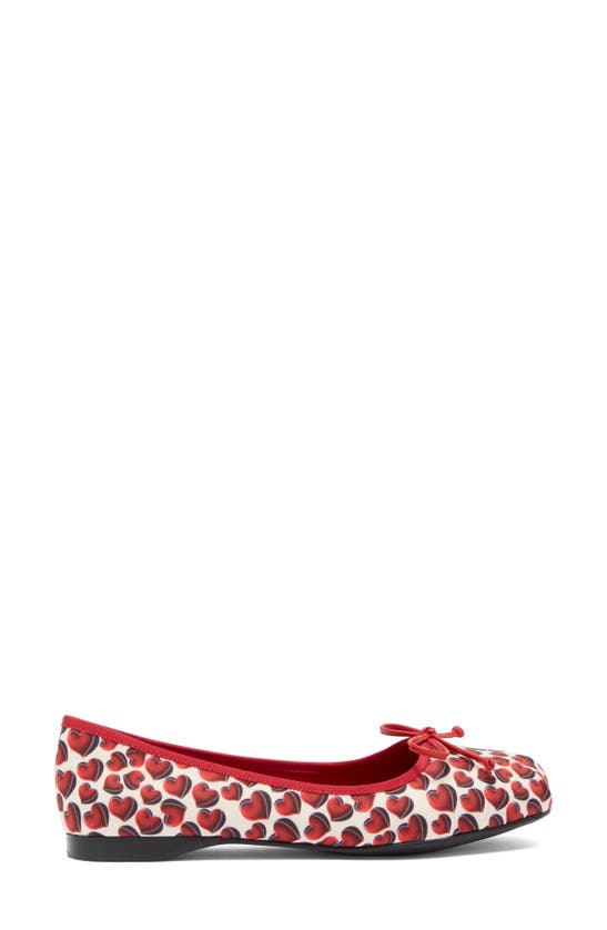 Shop Jeffrey Campbell Tutu Ballet Flat In Red Hearts Fabric