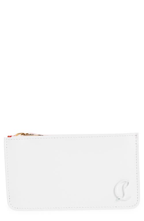 Christian Louboutin Loubi54 Leather Zip Card Case In White