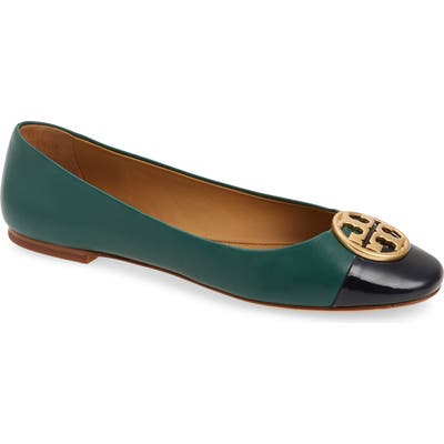 Tory Burch Chelsea Cap Toe Ballet Flat, Green