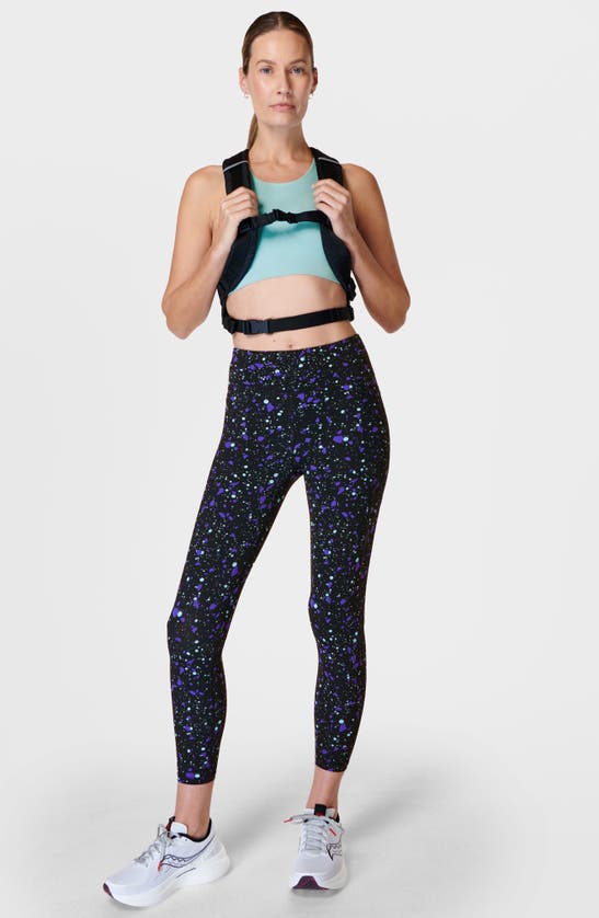 Shop Sweaty Betty Zero Gravity Pocket 7/8 Leggings In Purple Marble Terazzo Print