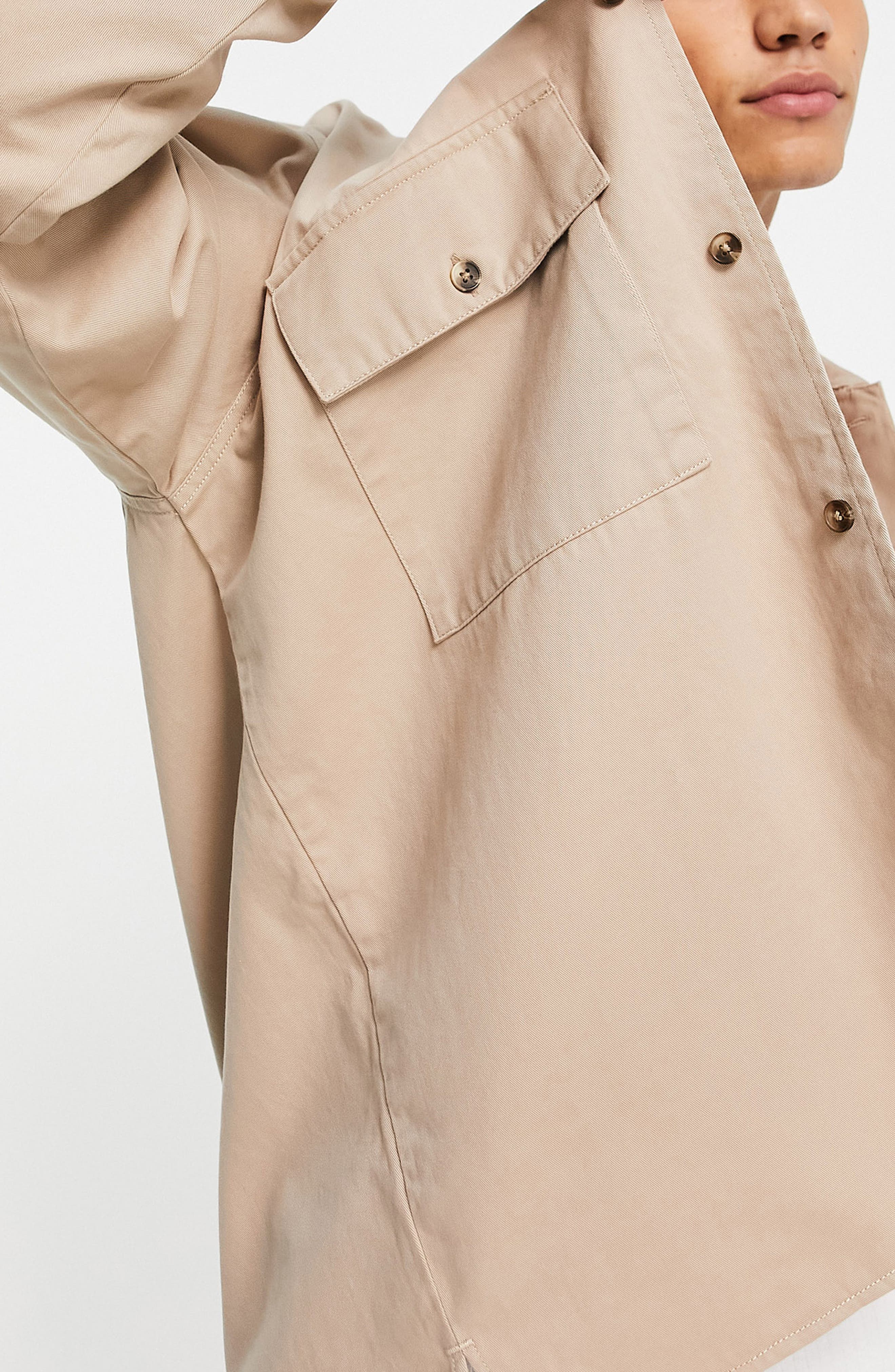 Topman Oversize Button-Up Overshirt 
