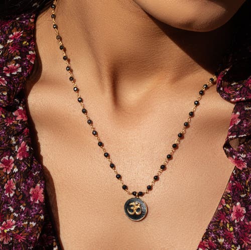 Karma And Luck Grounding Serenity Necklace In Gold/dark Grey