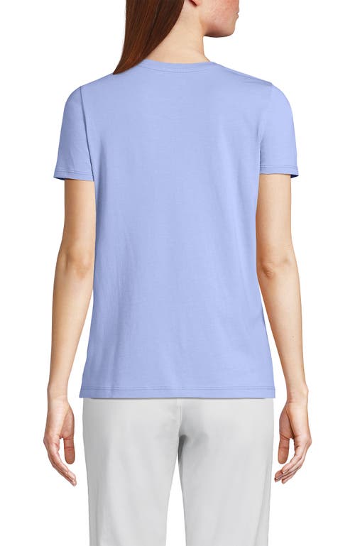 Shop Lands' End Relaxed Supima Cotton Crew Neck T-shirt In Light Cornflower