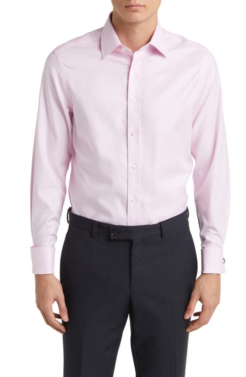 Slim Fit Non-Iron Cotton Twill Dress Shirt in Pink