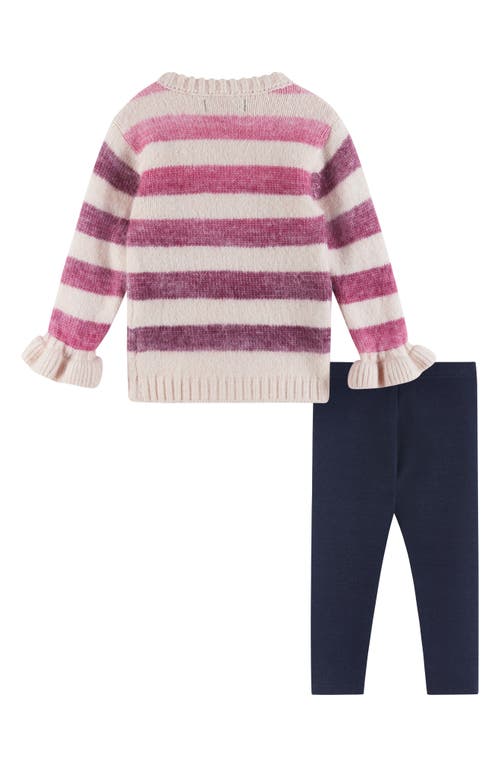 Andy & Evan Kids' Ombré Stripe Sweater & Leggings Set In Oatmeal Stripe