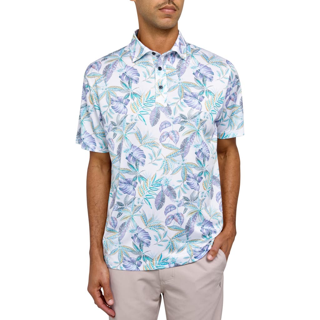 Construct Con.struct Sketch Leaves Print Performance Golf Polo In Multi