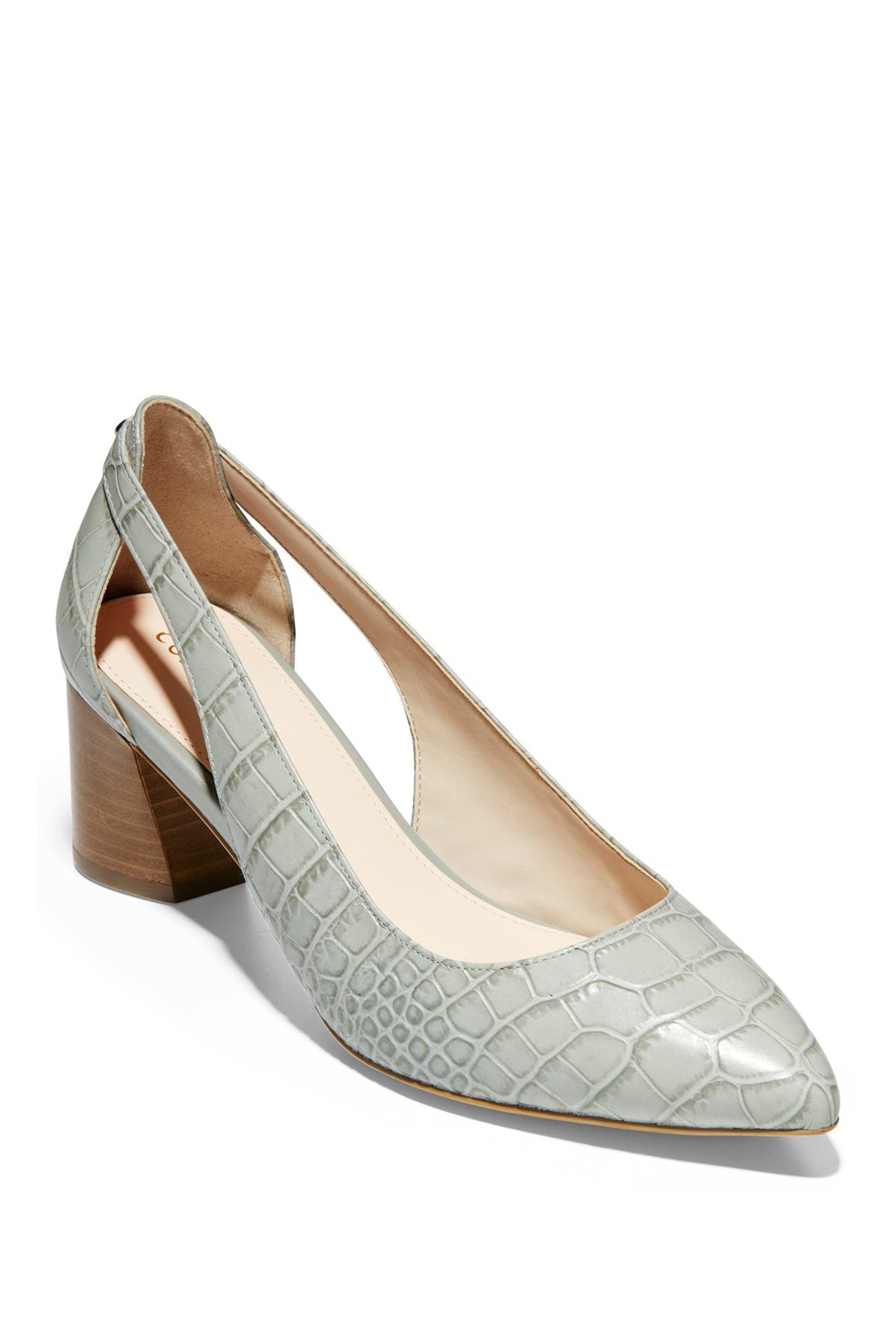 Cole Haan | Emilee Croc Embossed Leather Cutout Pump | Nordstrom Rack