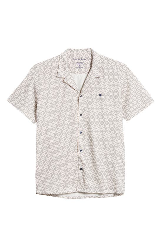 Shop Stone Rose Dry Touch® Performance Retro Print Camp Shirt In Grey