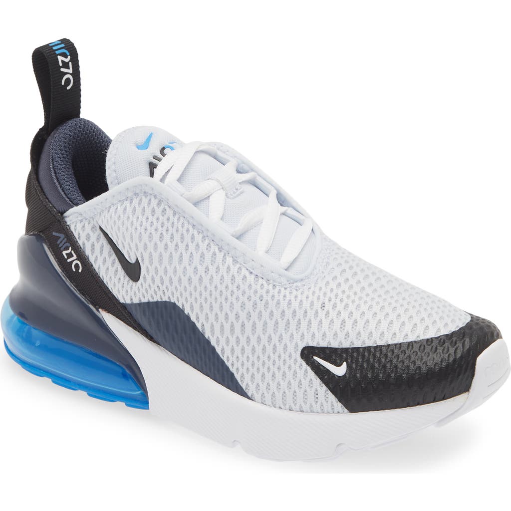 Nike Kids' Air Max 270 Sneaker In Football Grey/black/blue