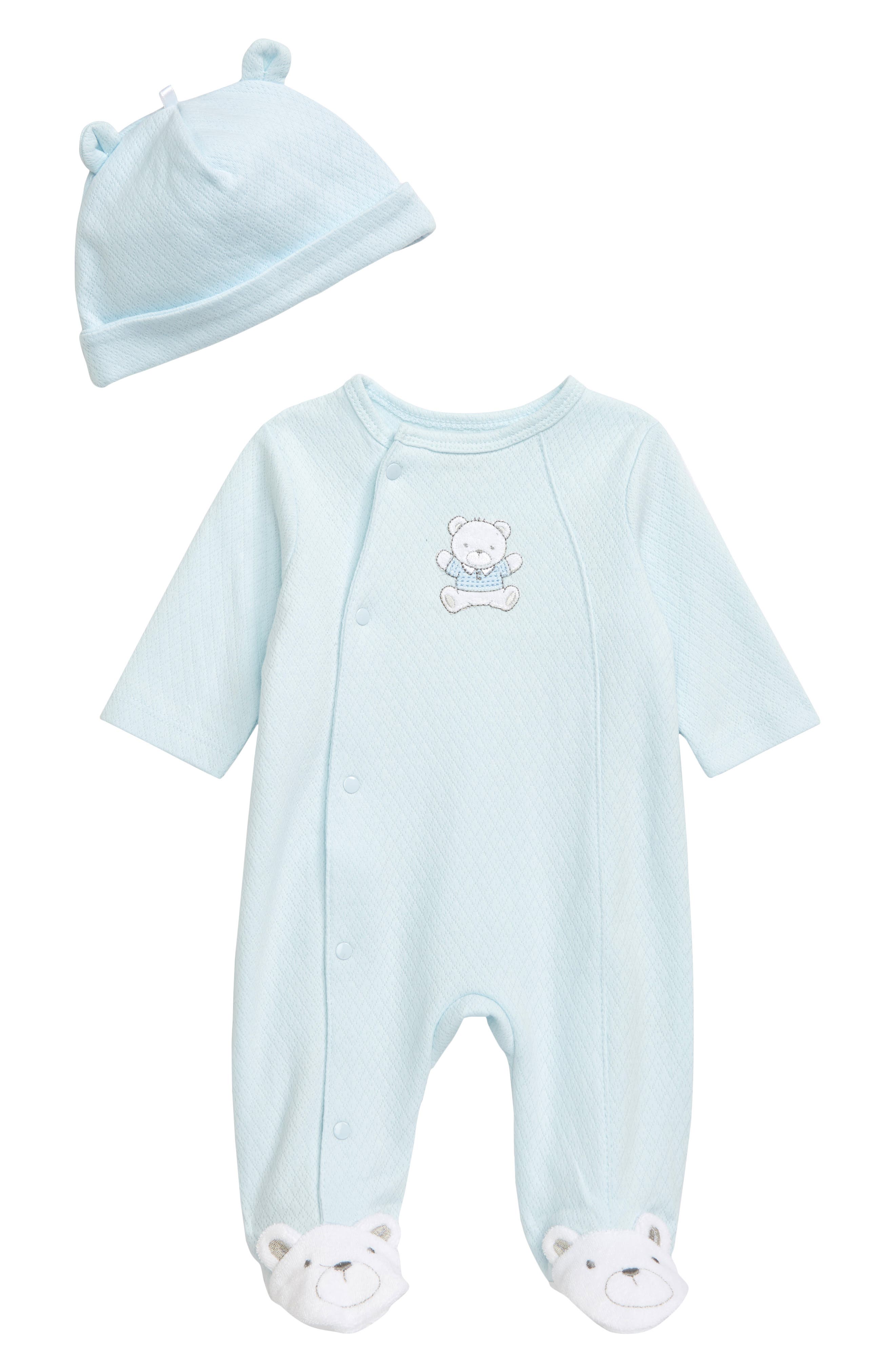 Little Me Cute Bear Footie & Hat Set (Baby) Nordstrom