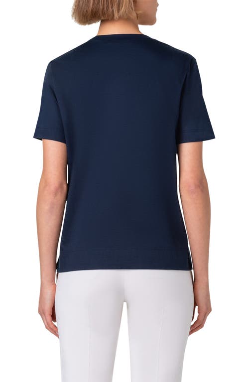 Akris Punto Dot Cutout Cotton T-shirt In Ink