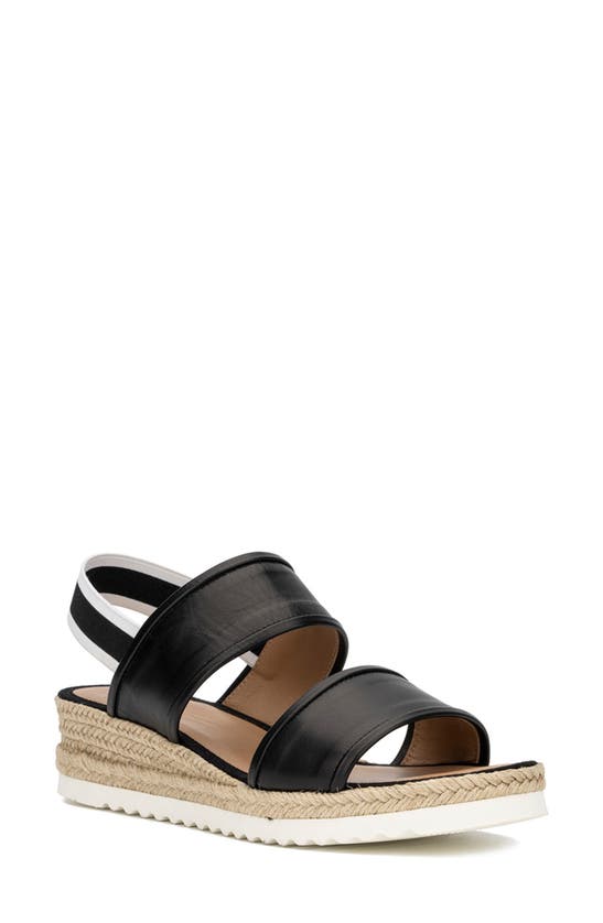 Aquatalia Alaina Slingback Espadrille Wedge Sandal In Black/ Black ...