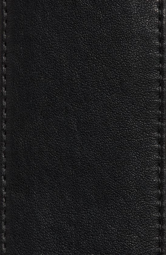 Shop Raina Pear-shaped Crystal Buckle Leather Belt In Black