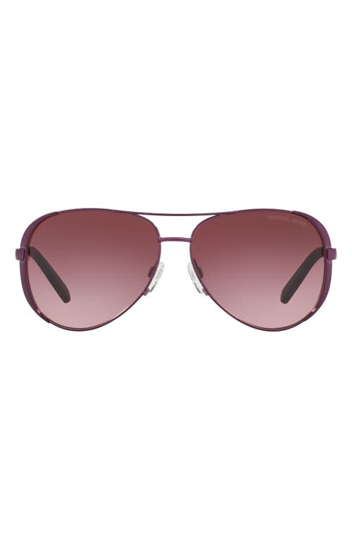 Michael Kors Collection 59mm Aviator Sunglasses In Plum/burgundy Gradient