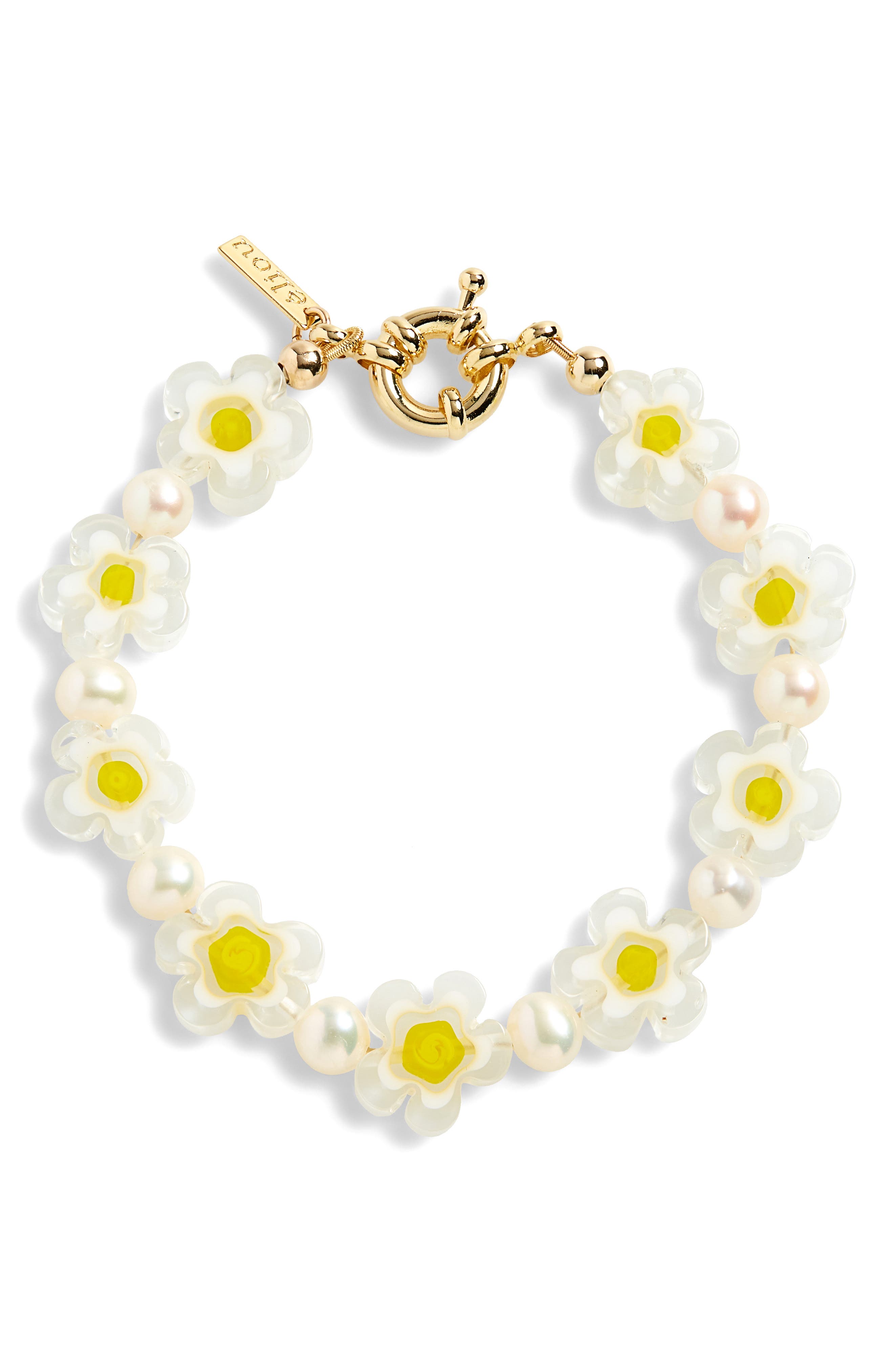 Women's Eliou Fresia Floral Bead & Freshwater Pearl Bracelet