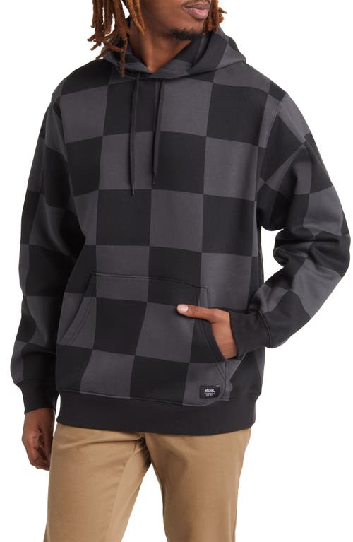 Vans Checkmate Loose Fit Pullover Hoodie in Black-Asphalt at Nordstrom, Size Small