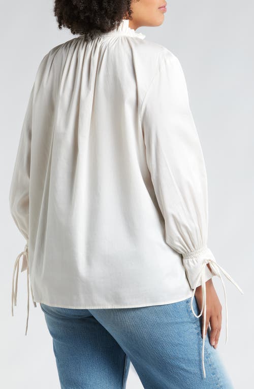 Shop Harshman Audrey Tie Detail Cotton Pullover Top In Ivory