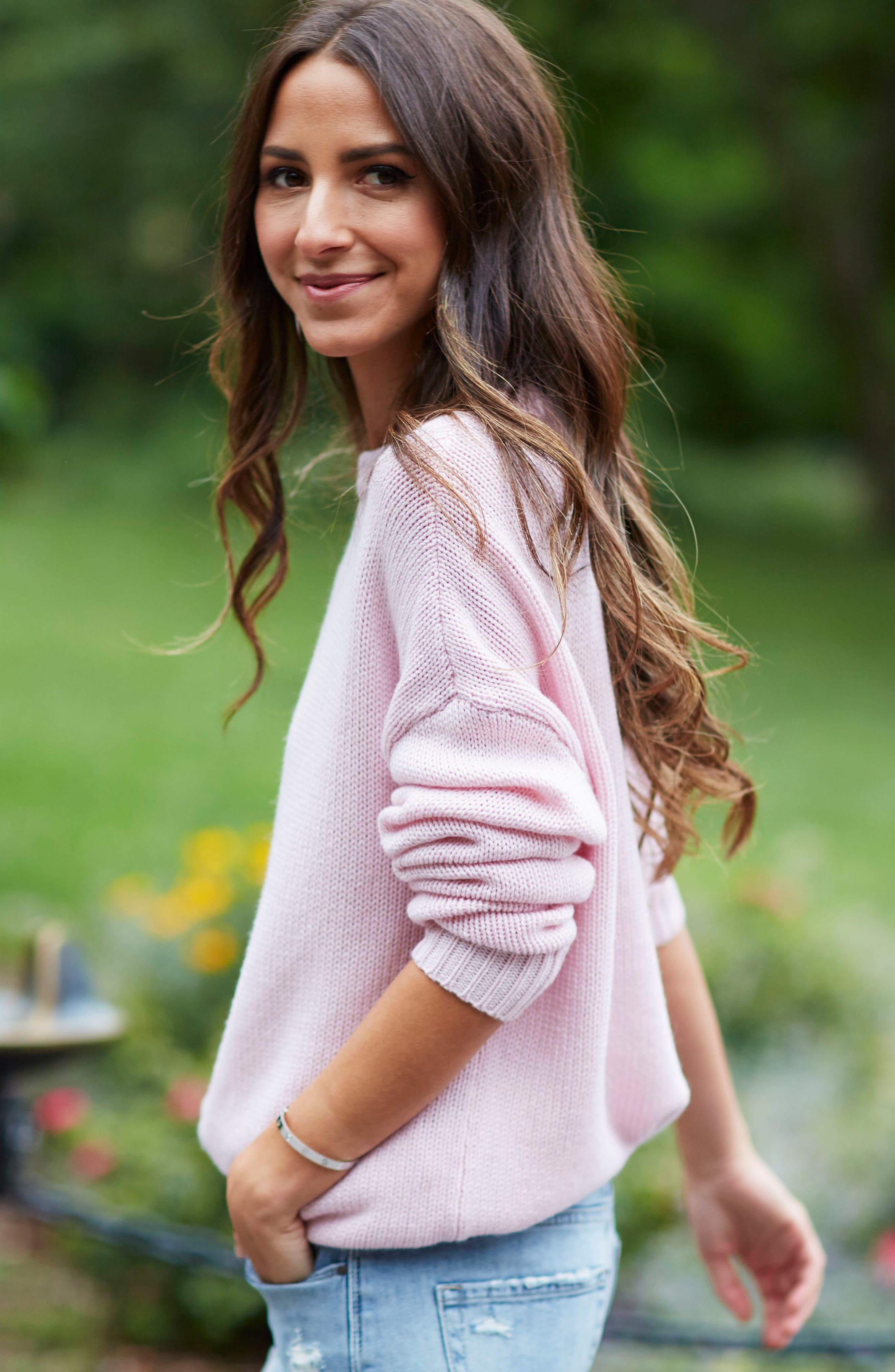 something navy pink sweater