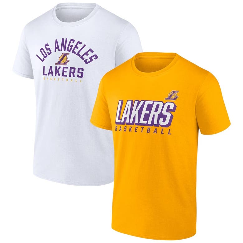 Men's Los Angeles Lakers Fanatics Branded Gold/White Player Pack T