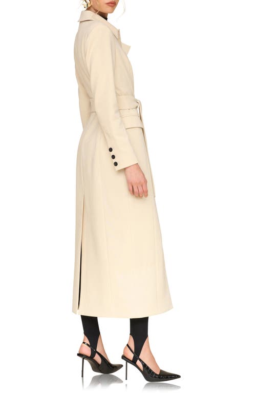 Shop Avec Les Filles Modern Cutaway Belted Long Coat In Banana Milk