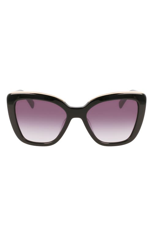 Longchamp Roseau 53mm Gradient Rectangle Sunglasses in Black at Nordstrom