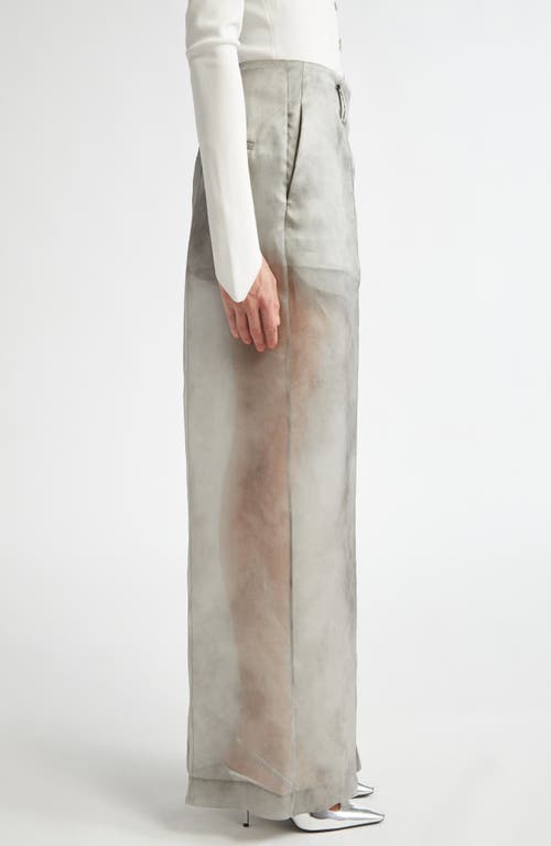 Shop Grace Ling Fog Silk Trousers In Fog Grey