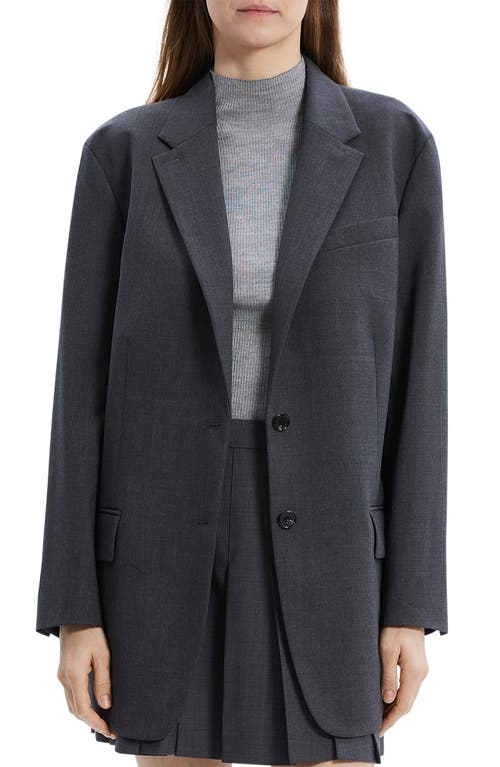 Theory Oversized Blazer In Charcoal Melange