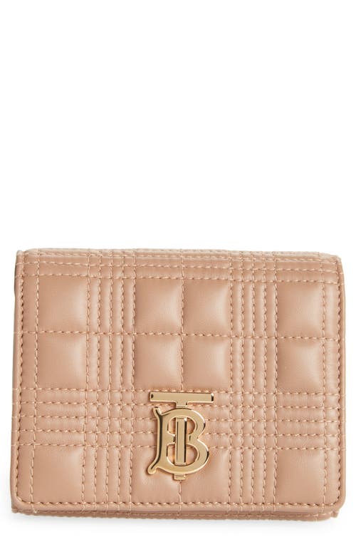 burberry Lola Quilted Leather Trifold Wallet in Camel