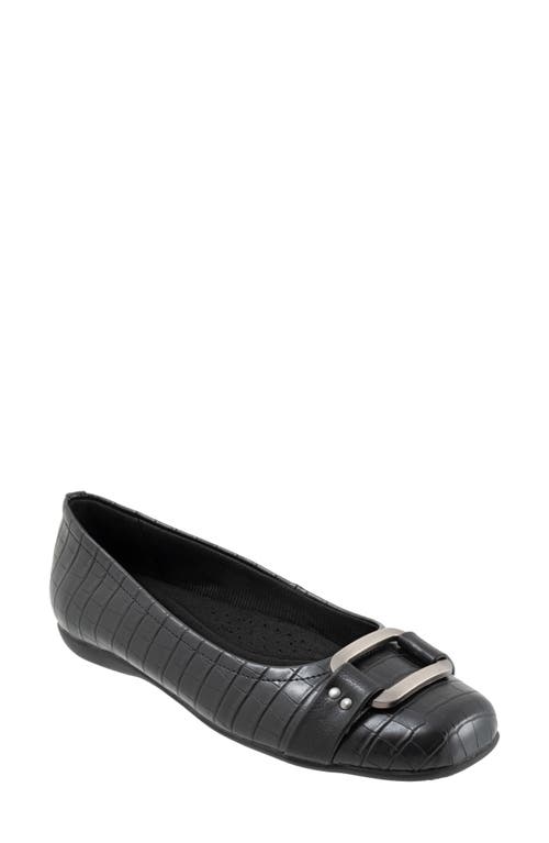 Trotters Sizzle Signature Flat - Multiple Widths Available Black Croco at Nordstrom,