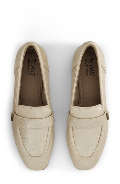 Shop Toms Lynette Loafer In Champagne Metallic Suede