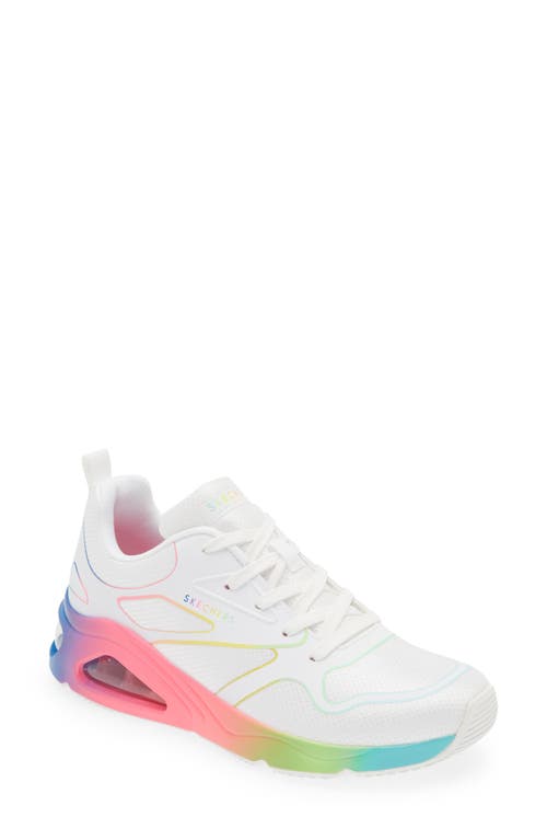 Skechers Tres-air Uno Rainbow Roads Sneaker In White/multi